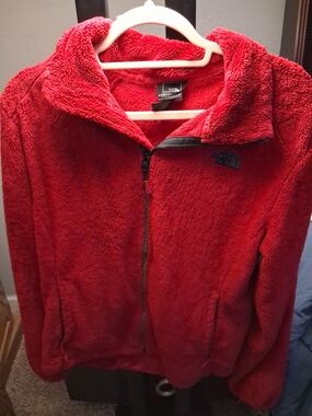 The North Face Red Teddy Fleece Zip Jacket